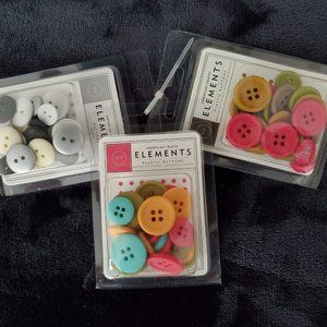 Multi-coloured Buttons - Set of 3 - NEW